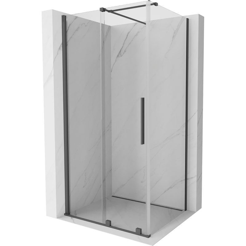 Mexen Velar kabina prysznicowa rozsuwana 100 x 70 cm, transparent, gun gray szczotkowany - 871-100-070-01-66