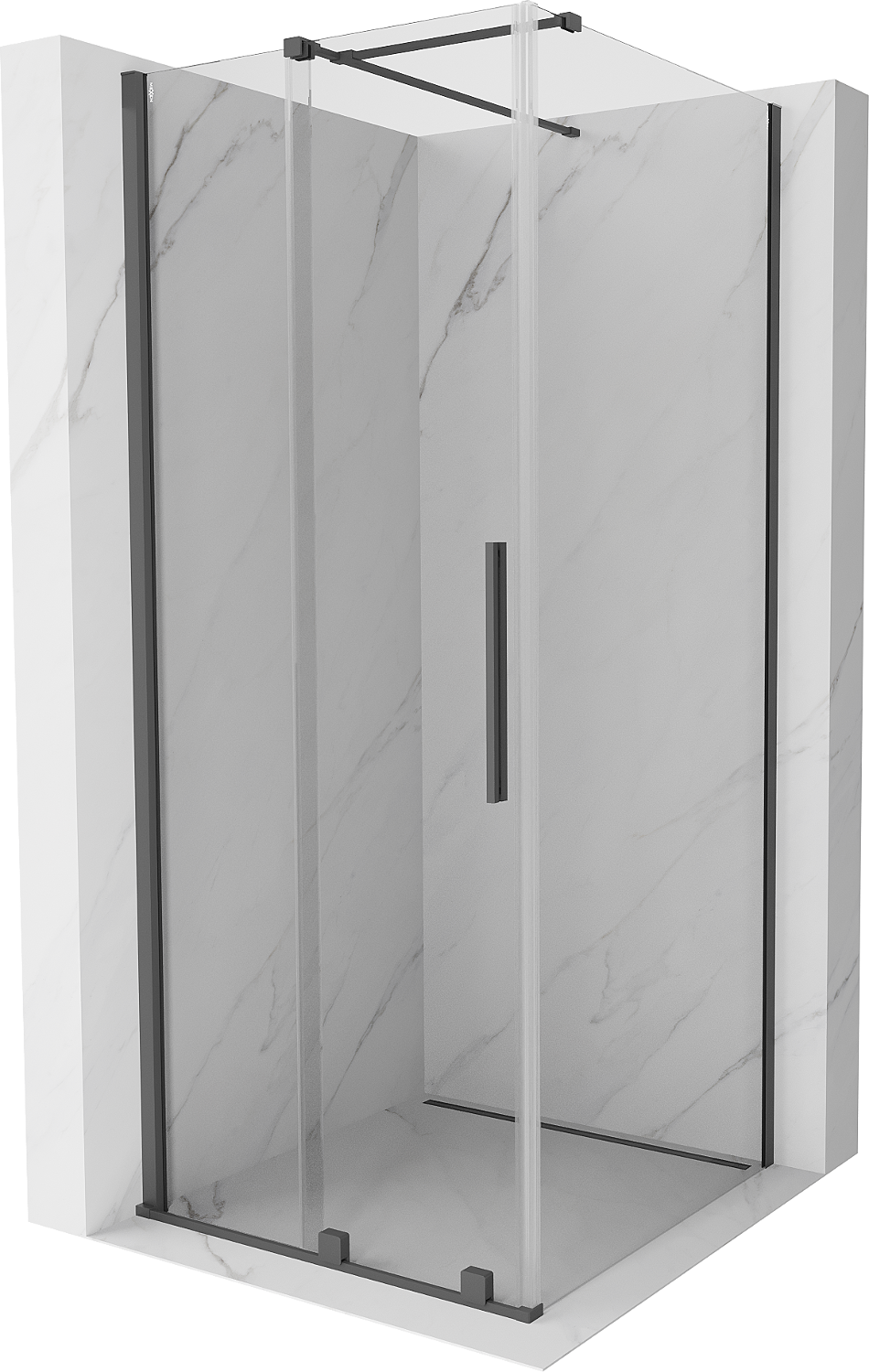 Mexen Velar kabina prysznicowa rozsuwana 90 x 90 cm, transparent, gun gray szczotkowany - 871-090-090-01-66