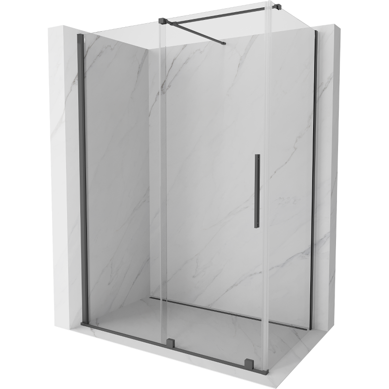 Mexen Velar kabina prysznicowa rozsuwana 160 x 70 cm, transparent, gun gray szczotkowany - 871-160-070-01-66