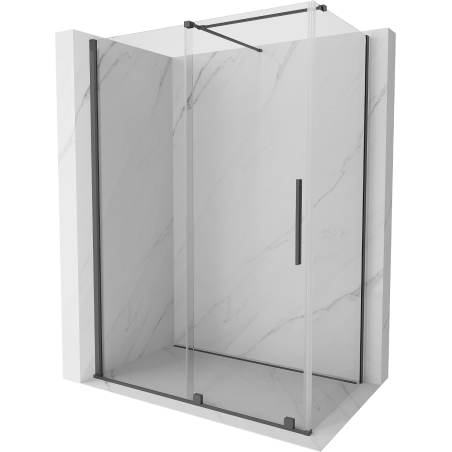 Mexen Velar kabina prysznicowa rozsuwana 160 x 80 cm, transparent, gun gray szczotkowany - 871-160-080-01-66