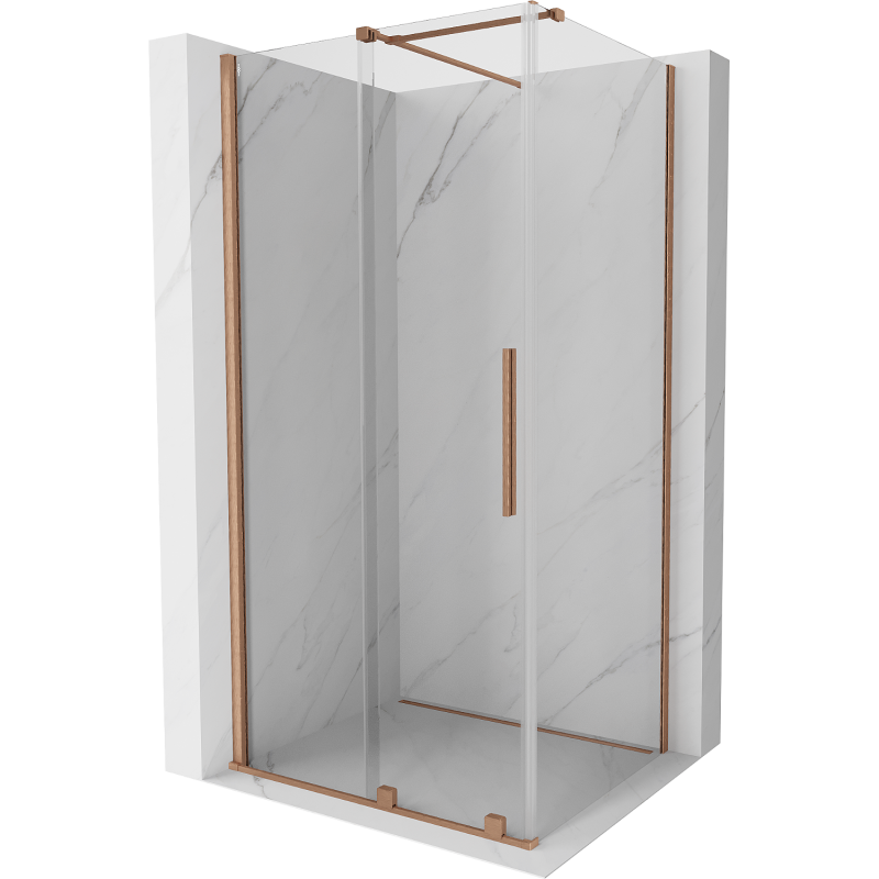 Mexen Velar kabina prysznicowa rozsuwana 100 x 75 cm, transparent, miedź szczotkowana - 871-100-075-01-65