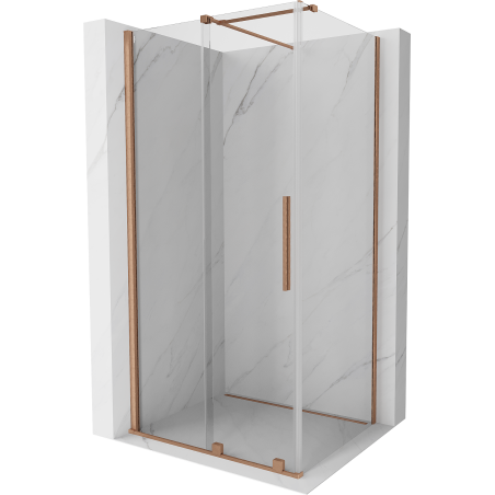 Mexen Velar kabina prysznicowa rozsuwana 100 x 110 cm, transparent, miedź szczotkowana - 871-100-110-01-65