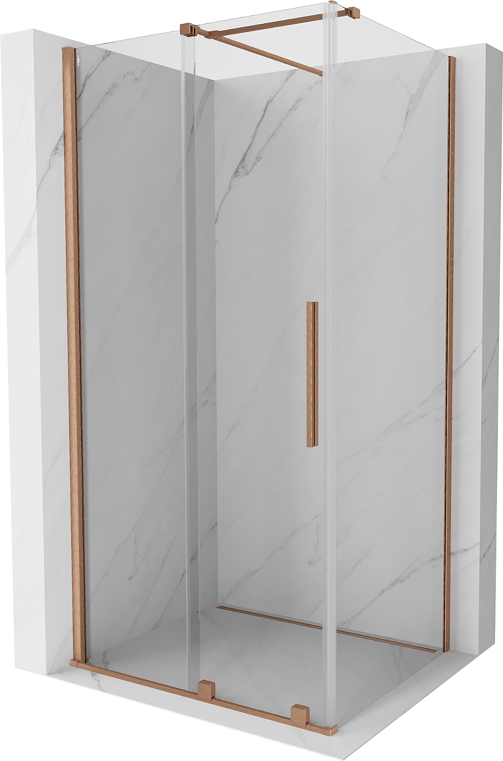 Mexen Velar kabina prysznicowa rozsuwana 110 x 80 cm, transparent, miedź szczotkowana - 871-110-080-01-65