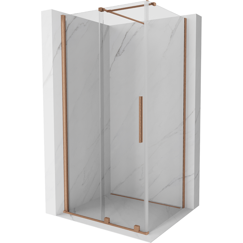 Mexen Velar kabina prysznicowa rozsuwana 110 x 90 cm, transparent, miedź szczotkowana - 871-110-090-01-65