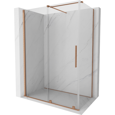 Mexen Velar kabina prysznicowa rozsuwana 140 x 85 cm, transparent, miedź szczotkowana - 871-140-085-01-65