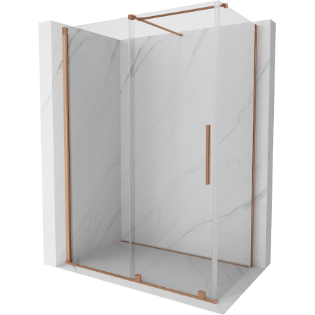 Mexen Velar kabina prysznicowa rozsuwana 150 x 75 cm, transparent, miedź szczotkowana - 871-150-075-01-65