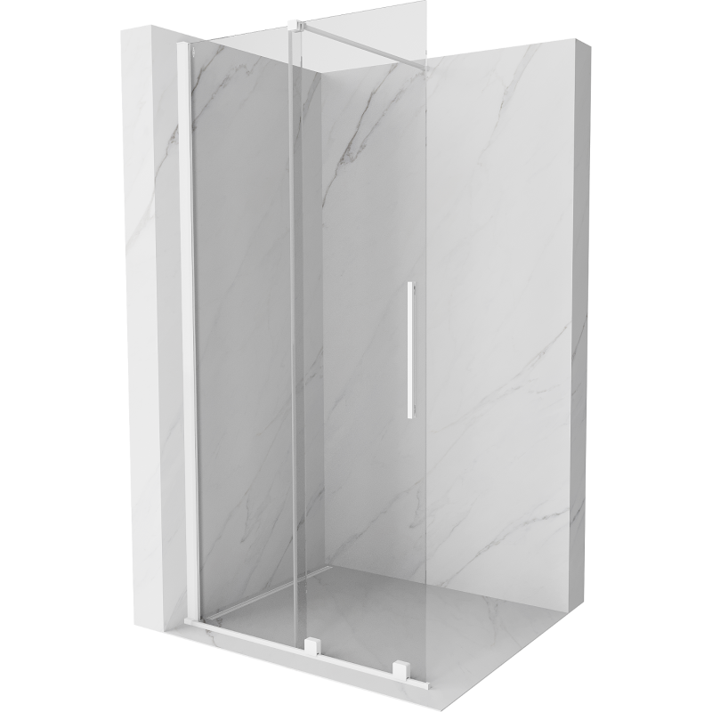 Mexen Velar ścianka prysznicowa rozsuwana Walk-in 85 x 200 cm, transparent 8 mm, biała - 871-085-000-03-20
