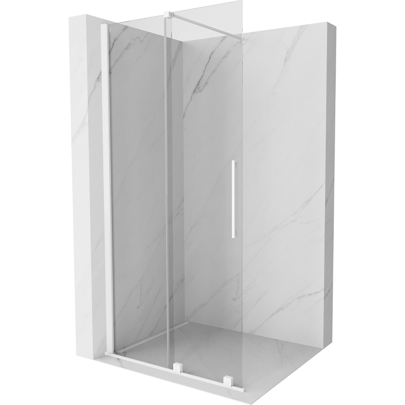 Mexen Velar ścianka prysznicowa rozsuwana Walk-in 120 x 200 cm, transparent 8 mm, biała - 871-120-000-03-20