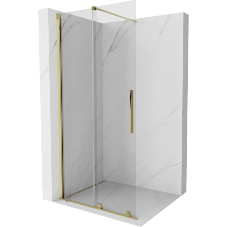 Mexen Velar ścianka prysznicowa rozsuwana Walk-in 70 x 200 cm, transparent 8 mm, złota - 871-070-000-03-50