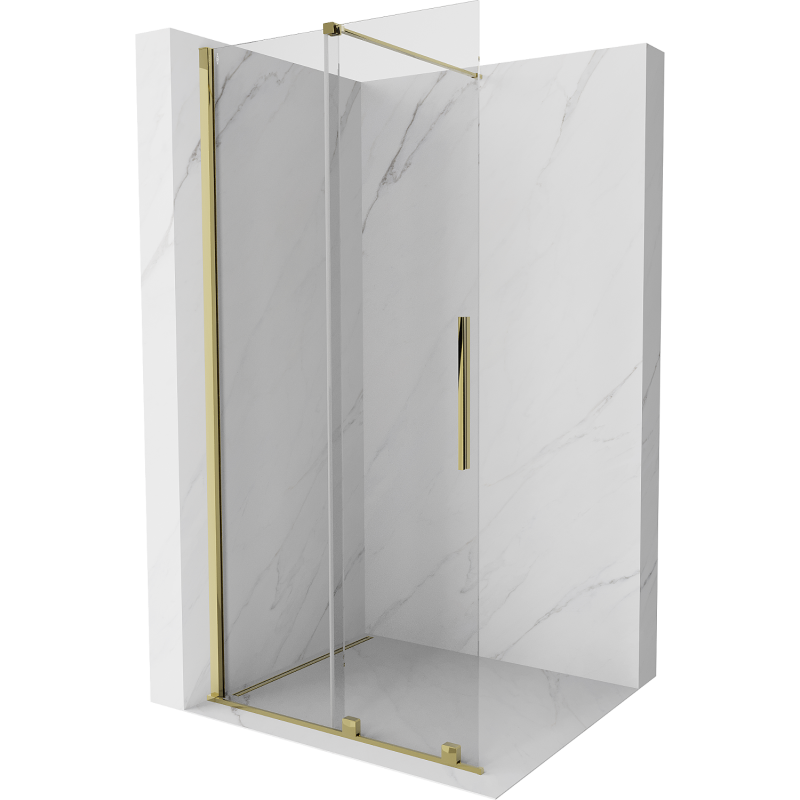 Mexen Velar ścianka prysznicowa rozsuwana Walk-in 100 x 200 cm, transparent 8 mm, złota - 871-100-000-03-50