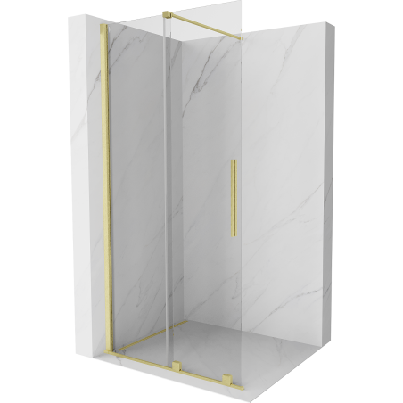 Mexen Velar ścianka prysznicowa rozsuwana Walk-in 75 x 200 cm, transparent 8 mm, złota szczotkowana - 871-075-000-03-55