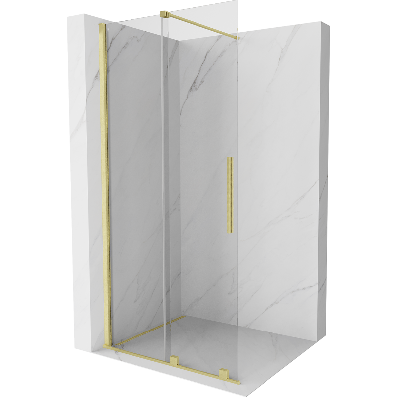 Mexen Velar ścianka prysznicowa rozsuwana Walk-in 80 x 200 cm, transparent 8 mm, złota szczotkowana - 871-080-000-03-55