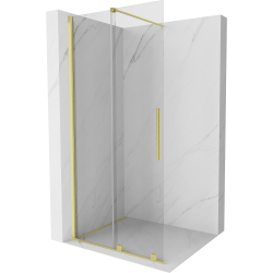 Mexen Velar ścianka prysznicowa rozsuwana Walk-in 110 x 200 cm, transparent 8 mm, złota szczotkowana - 871-110-000-03-55