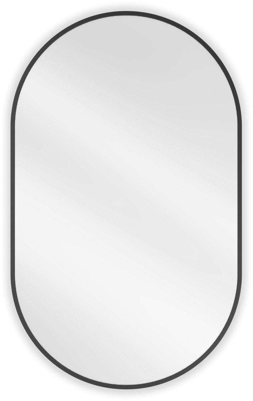 Mexen Loft lustro łazienkowe owalne 90 x 55 cm, rama czarna - 9851-090-055-000-70