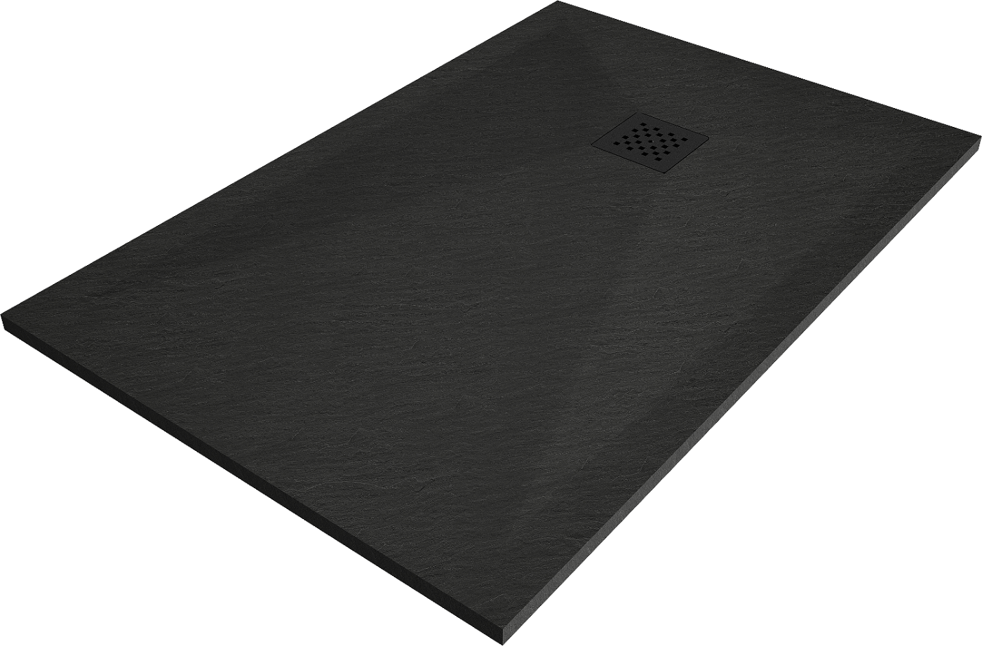 Mexen Stone+ brodzik kompozytowy prostokątny 130 x 80 cm, czarny, maskownica czarna - 44708013-B