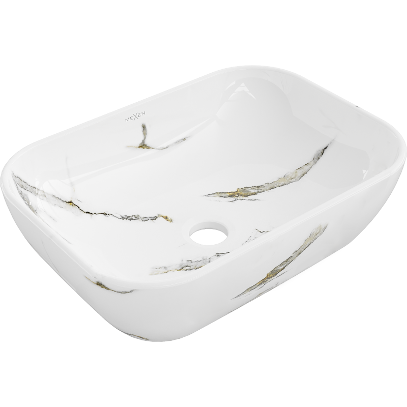 Mexen Rita umywalka nablatowa 45 x 32 cm, biała kamień - 21084581
