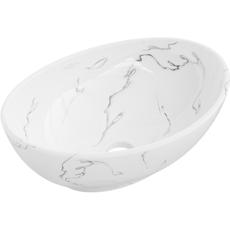 Mexen Elza umywalka nablatowa 40 x 33 cm, biała kamień - 21014081