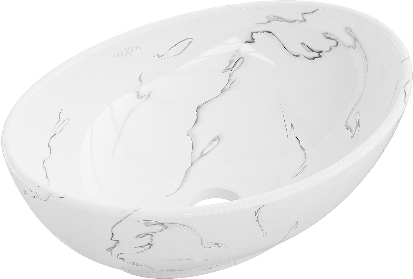 Mexen Elza umywalka nablatowa 40 x 33 cm, biała kamień - 21014081