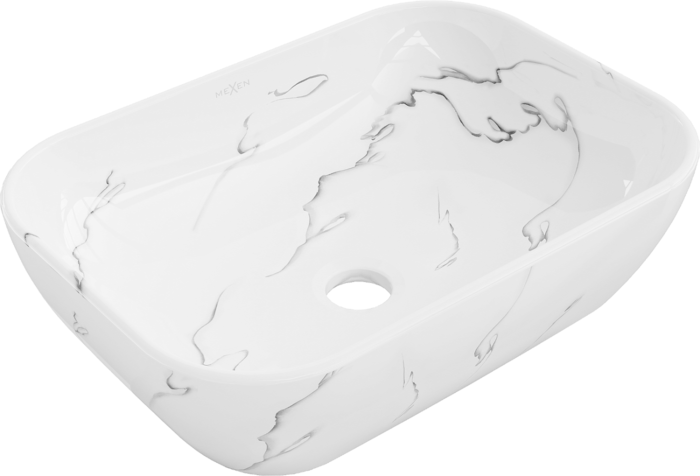 Mexen Rita umywalka nablatowa 45 x 32 cm, biała kamień - 21084583