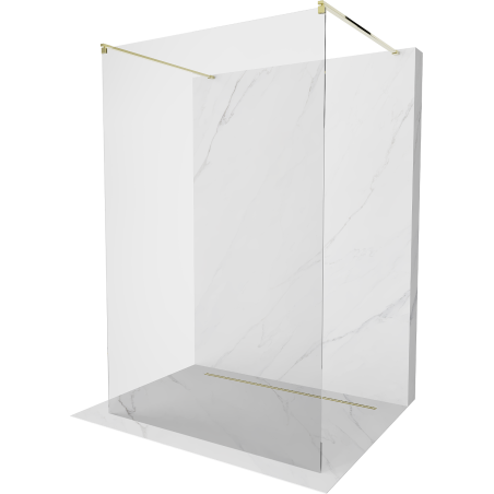 Mexen Kioto ścianka prysznicowa wolnostojąca 105 x 200 cm, transparent 8 mm, złota - 800-105-002-50-00