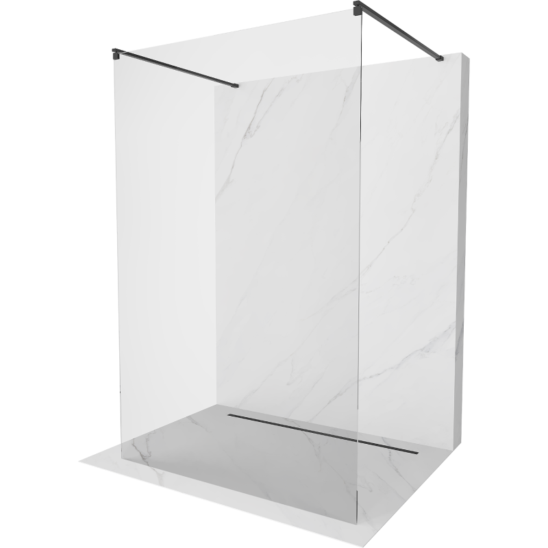 Mexen Kioto ścianka prysznicowa wolnostojąca 135 x 200 cm, transparent 8 mm, czarna - 800-135-002-70-00