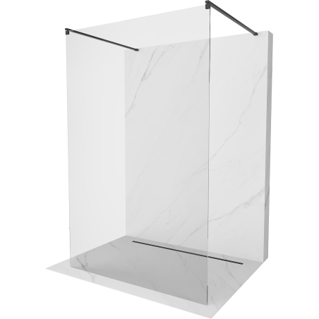 Mexen Kioto ścianka prysznicowa wolnostojąca 155 x 200 cm, transparent 8 mm, czarna - 800-155-002-70-00