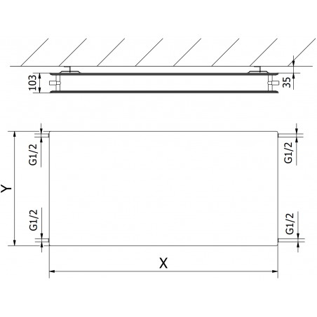 Mexen CHF20 Hygiene Flat grzejnik płytowy 500 x 500 mm, podłączenie boczne, 431 W, antracyt - W420HF-050-050-66