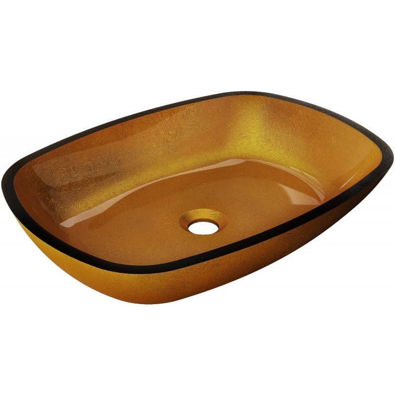 Mexen Araks szklana umywalka nablatowa 54 x 39 cm, złota - 24155450