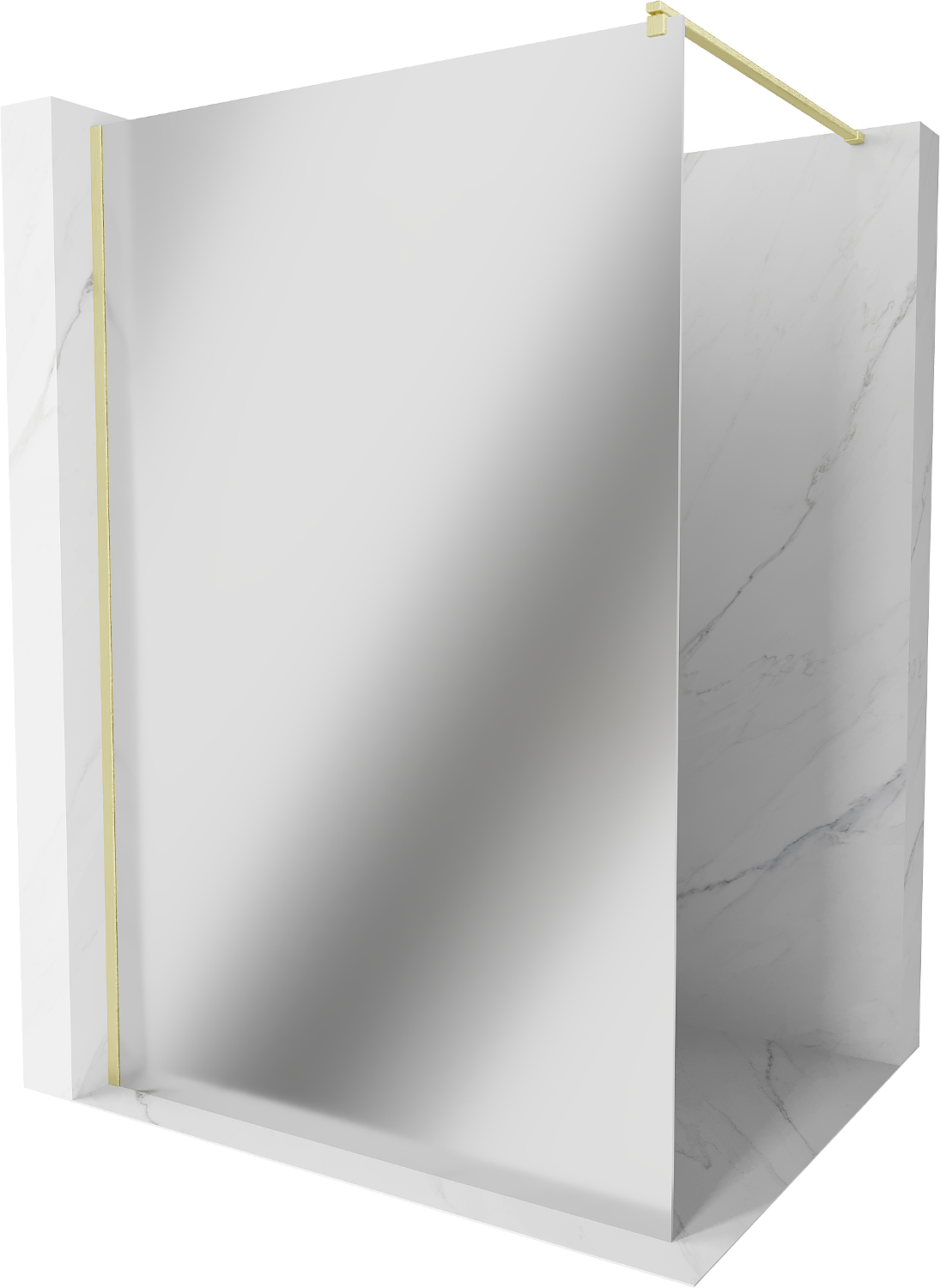 Mexen Kioto ścianka prysznicowa Walk-in 80 x 200 cm, lustro 8 mm, złota szczotkowana - 800-080-101-55-50