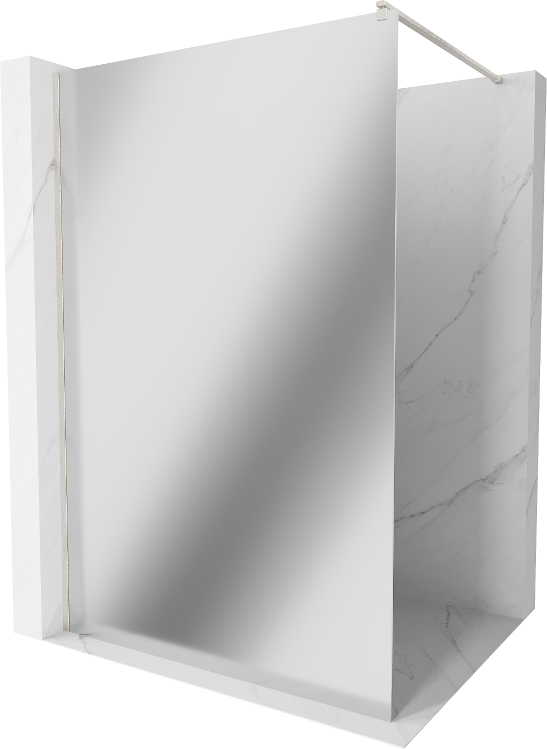 Mexen Kioto ścianka prysznicowa Walk-in 80 x 200 cm, lustro 8 mm, nikiel szczotkowany - 800-080-101-97-50