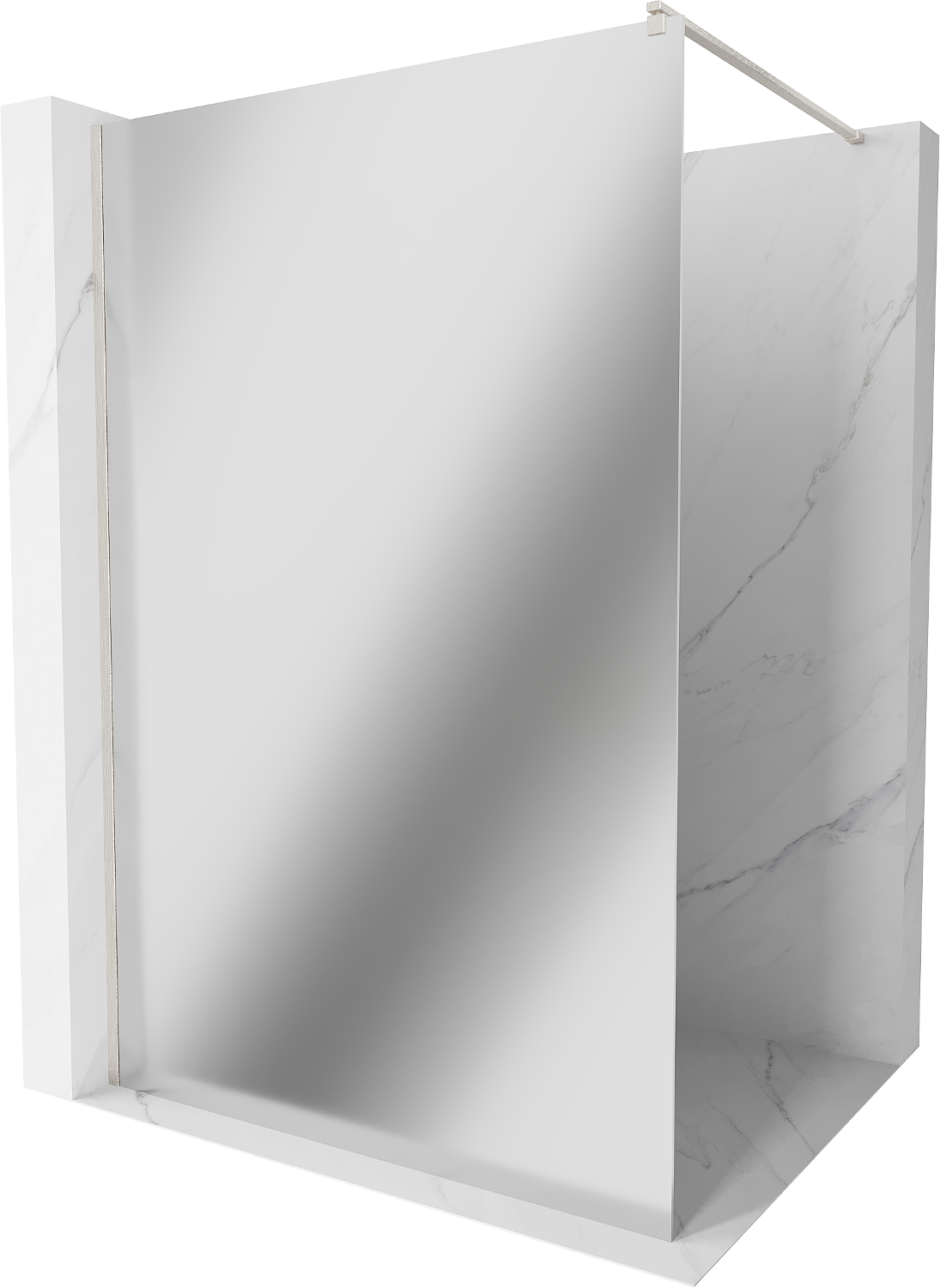 Mexen Kioto ścianka prysznicowa Walk-in 110 x 200 cm, lustro 8 mm, nikiel szczotkowany - 800-110-101-97-50