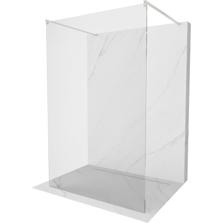 Mexen Kioto ścianka prysznicowa wolnostojąca 110 x 200 cm, transparent 8 mm, nikiel szczotkowany - 800-110-002-97-00