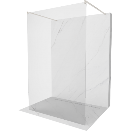 Mexen Kioto ścianka prysznicowa wolnostojąca 160 x 200 cm, transparent 8 mm, nikiel szczotkowany - 800-160-002-97-00