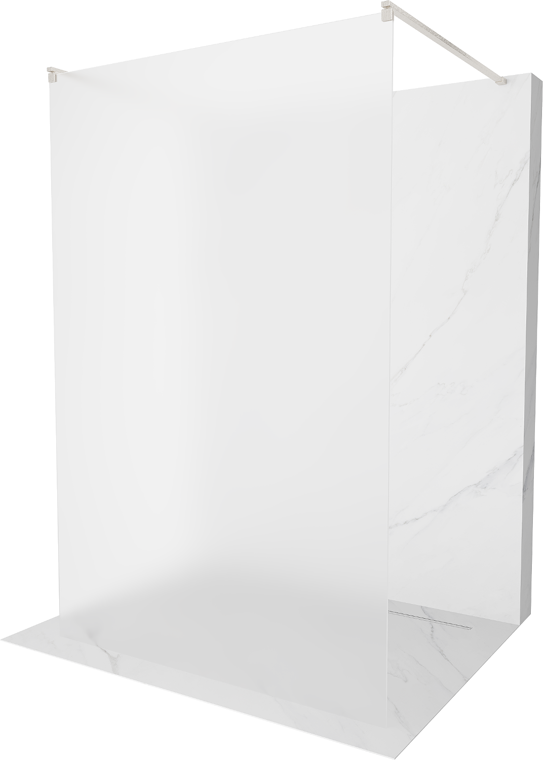 Mexen Kioto ścianka prysznicowa wolnostojąca 100 x 200 cm, szron 8 mm, nikiel szczotkowany - 800-100-002-97-30