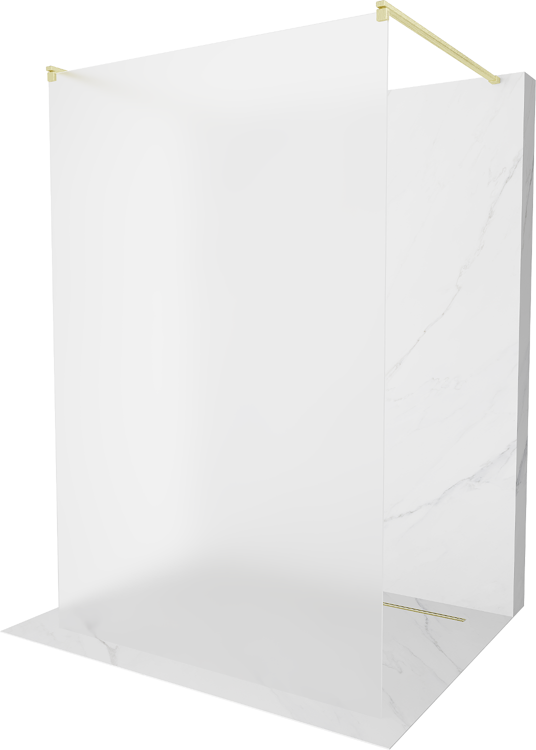 Mexen Kioto ścianka prysznicowa wolnostojąca 100 x 200 cm, szron 8 mm, złota szczotkowana - 800-100-002-55-30