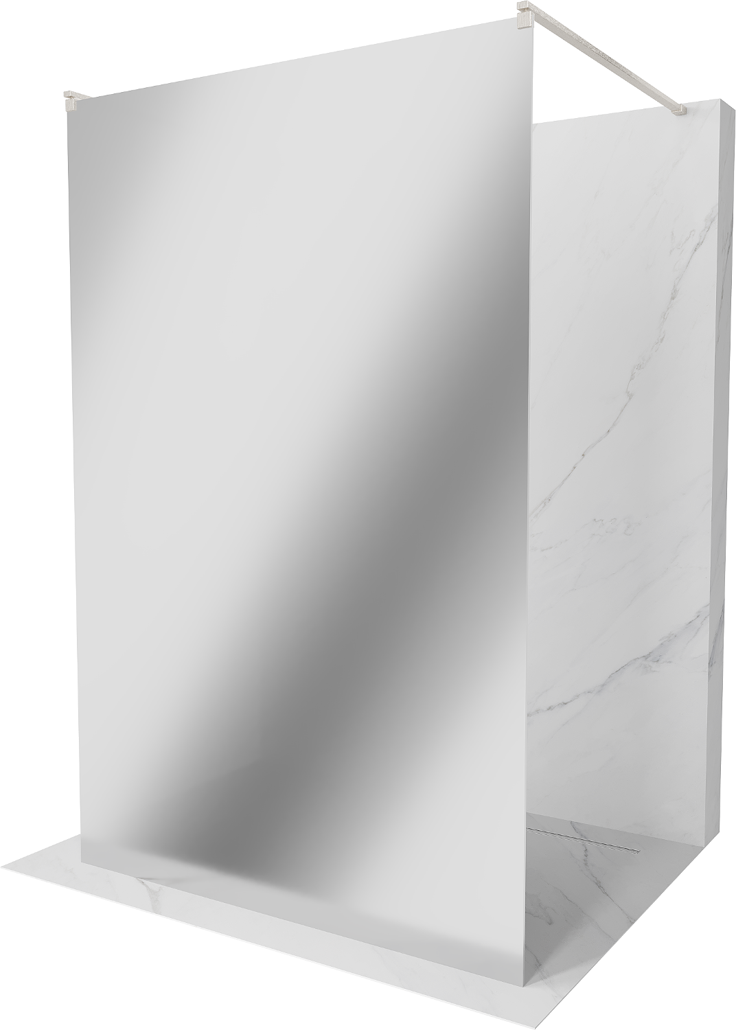 Mexen Kioto ścianka prysznicowa wolnostojąca 100 x 200 cm, lustro 8 mm, nikiel szczotkowany - 800-100-002-97-50