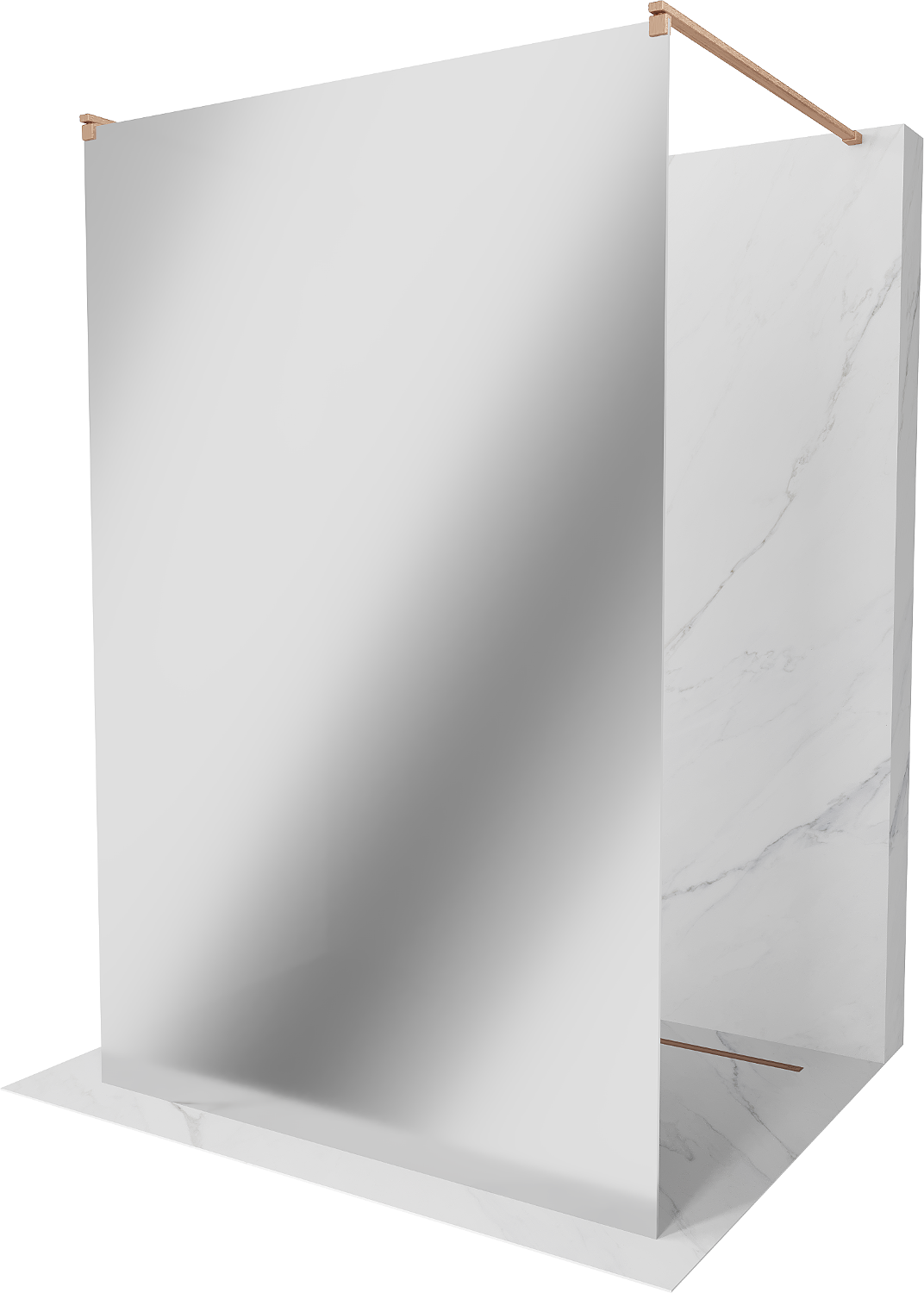 Mexen Kioto ścianka prysznicowa wolnostojąca 130 x 200 cm, lustro 8 mm, miedź szczotkowana - 800-130-002-65-50