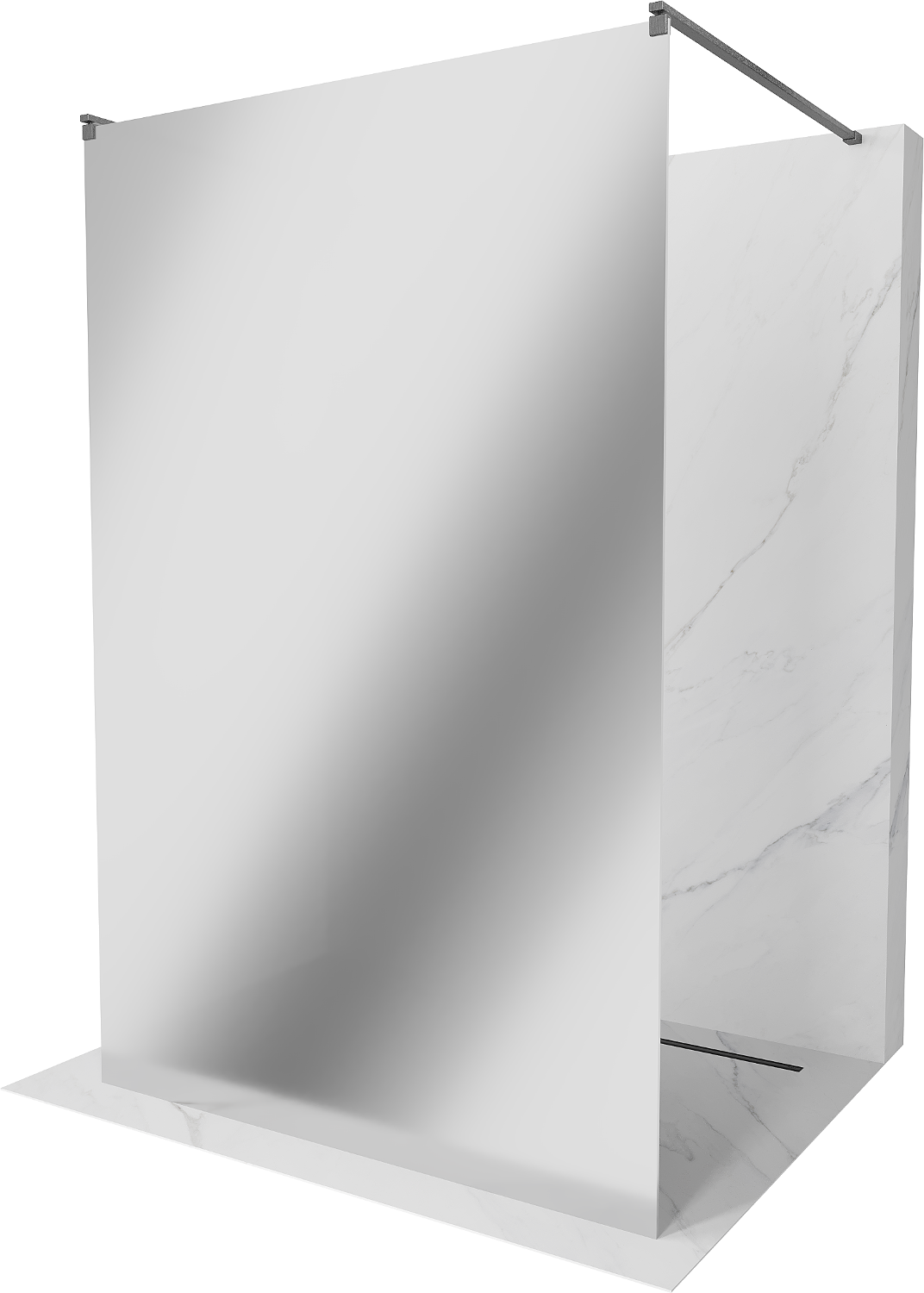 Mexen Kioto ścianka prysznicowa wolnostojąca 110 x 200 cm, lustro 8 mm, gun gray szczotkowany - 800-110-002-66-50