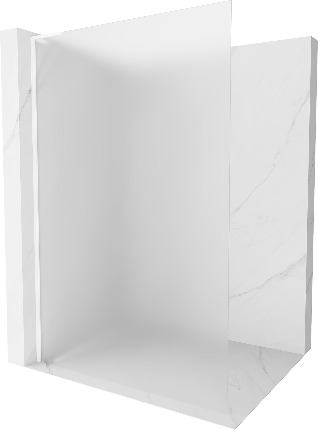 Mexen Kioto L ścianka prysznicowa Walk-in 110 x 200 cm, szron, biała - 800-110-103-20-30