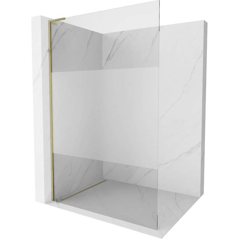 Mexen Kioto L ścianka prysznicowa Walk-in 100 x 200 cm, transparent/szron, złota - 800-100-103-50-35