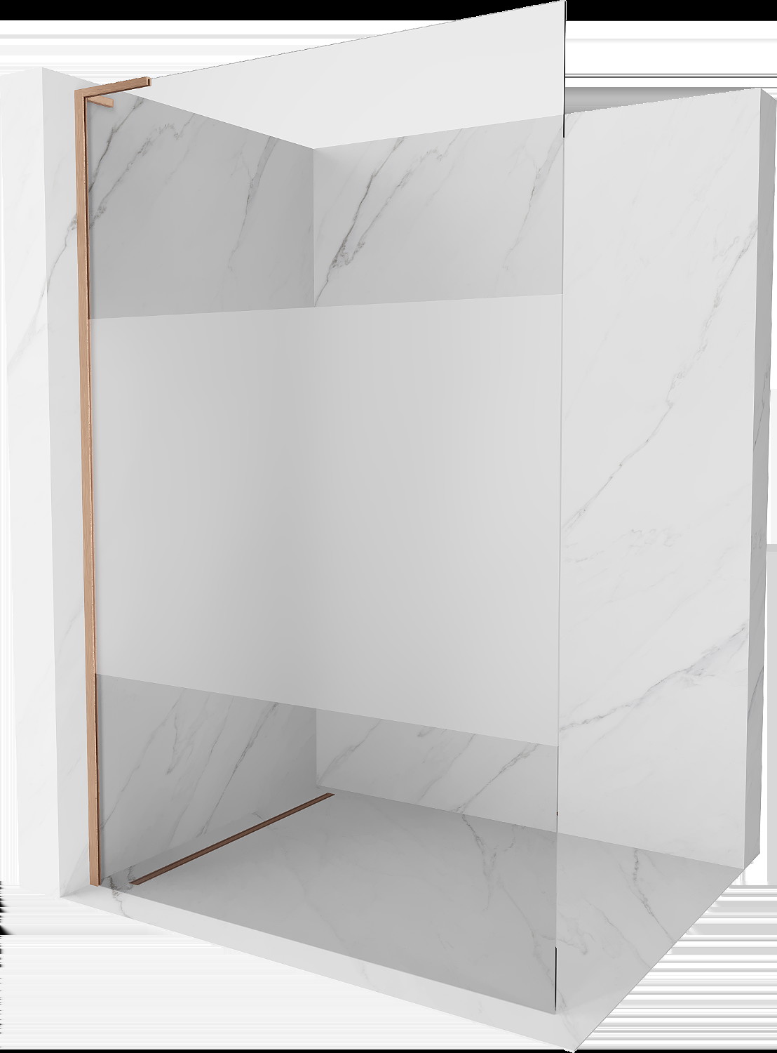 Mexen Kioto L ścianka prysznicowa Walk-in 80 x 200 cm, transparent/szron, miedź szczotkowana - 800-080-103-65-35