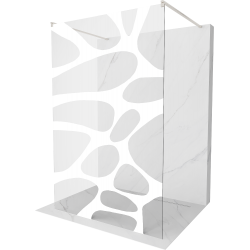 Mexen Kioto ścianka prysznicowa wolnostojąca 100 x 200 cm, biały wzór 8 mm, nikiel szczotkowany - 800-100-002-97-97