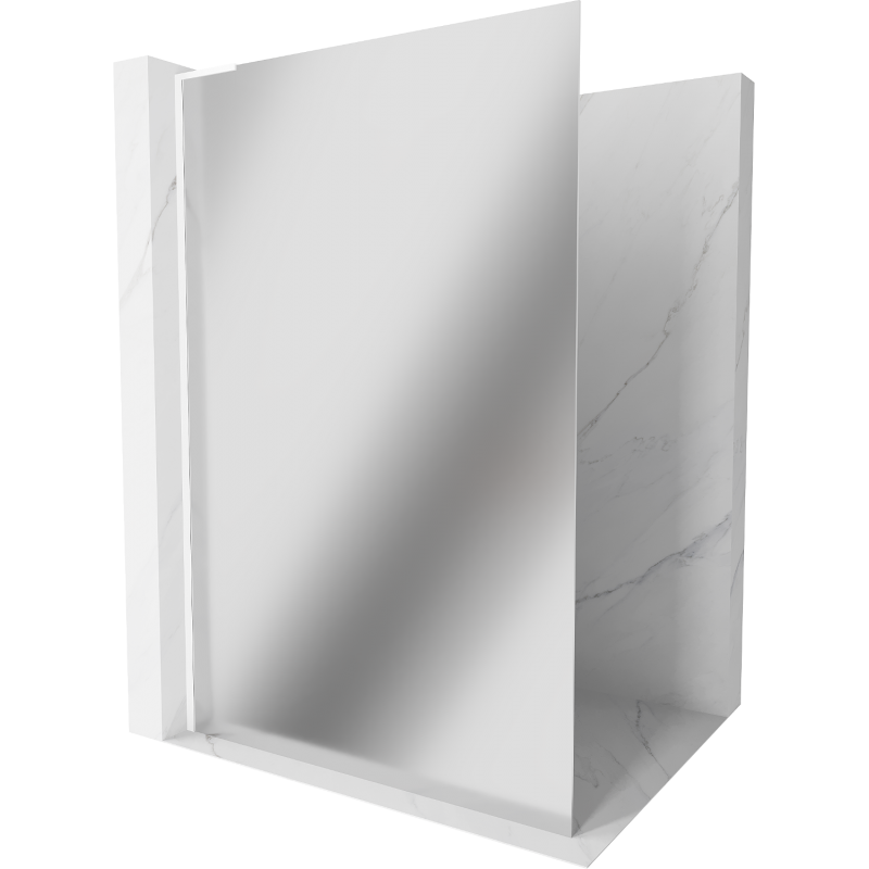 Mexen Kioto L ścianka prysznicowa Walk-in 80 x 200 cm, lustro, biała - 800-080-103-20-50
