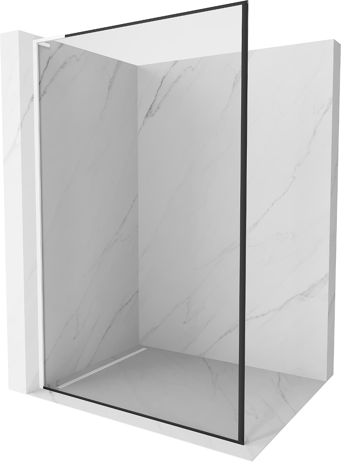 Mexen Kioto L ścianka prysznicowa Walk-in 70 x 200 cm, czarny wzór, biała - 800-070-103-20-70