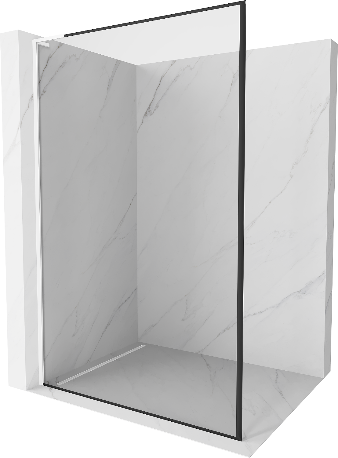 Mexen Kioto L ścianka prysznicowa Walk-in 80 x 200 cm, czarny wzór, biała - 800-080-103-20-70