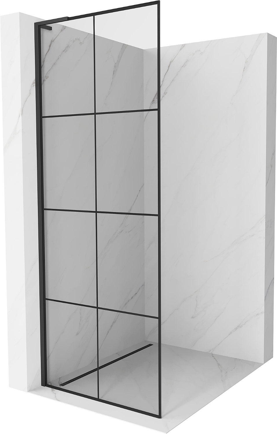 Mexen Kioto L ścianka prysznicowa Walk-in 90 x 200 cm, czarny wzór, czarna - 800-090-103-70-77