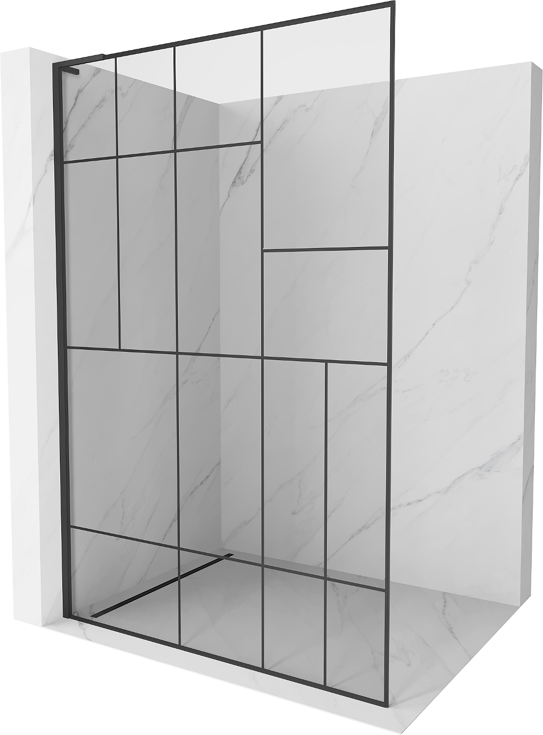 Mexen Kioto L ścianka prysznicowa Walk-in 120 x 200 cm, czarny wzór, czarna - 800-120-103-70-78