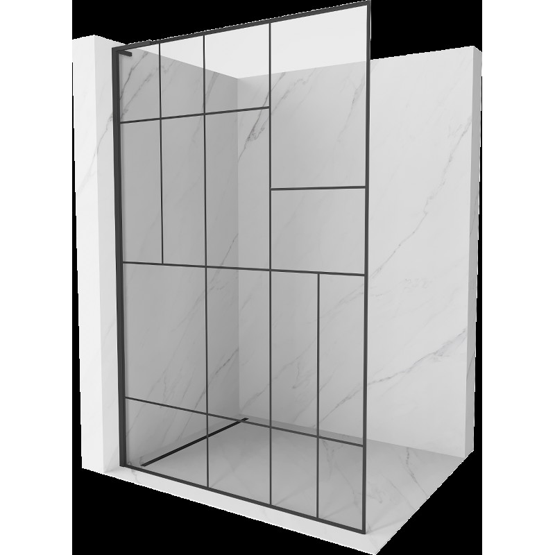 Mexen Kioto L ścianka prysznicowa Walk-in 100 x 200 cm, czarny wzór, czarna - 800-100-103-70-78