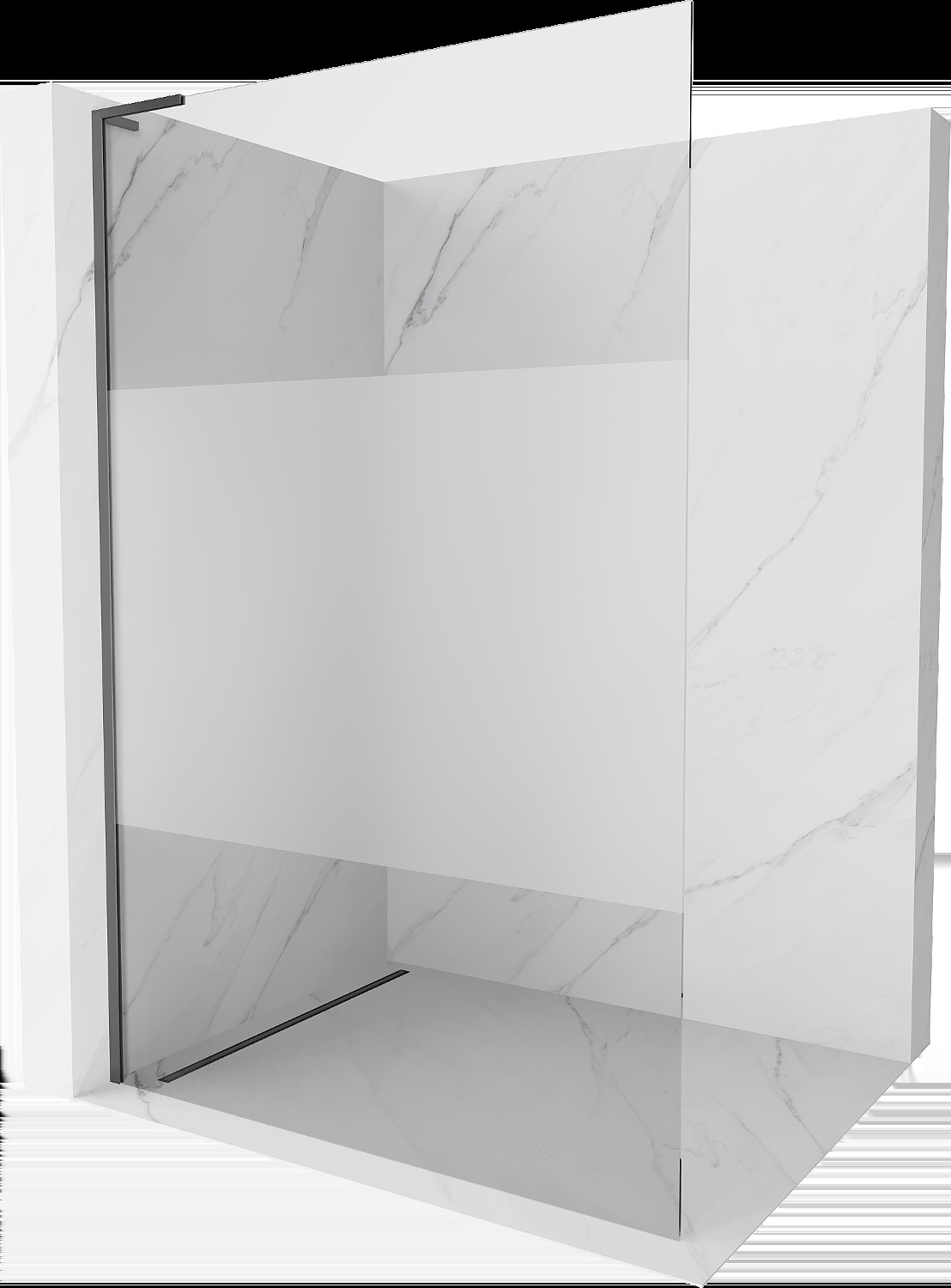 Mexen Kioto L ścianka prysznicowa Walk-in 80 x 200 cm, transparent/szron, gun metal - 800-080-103-95-35