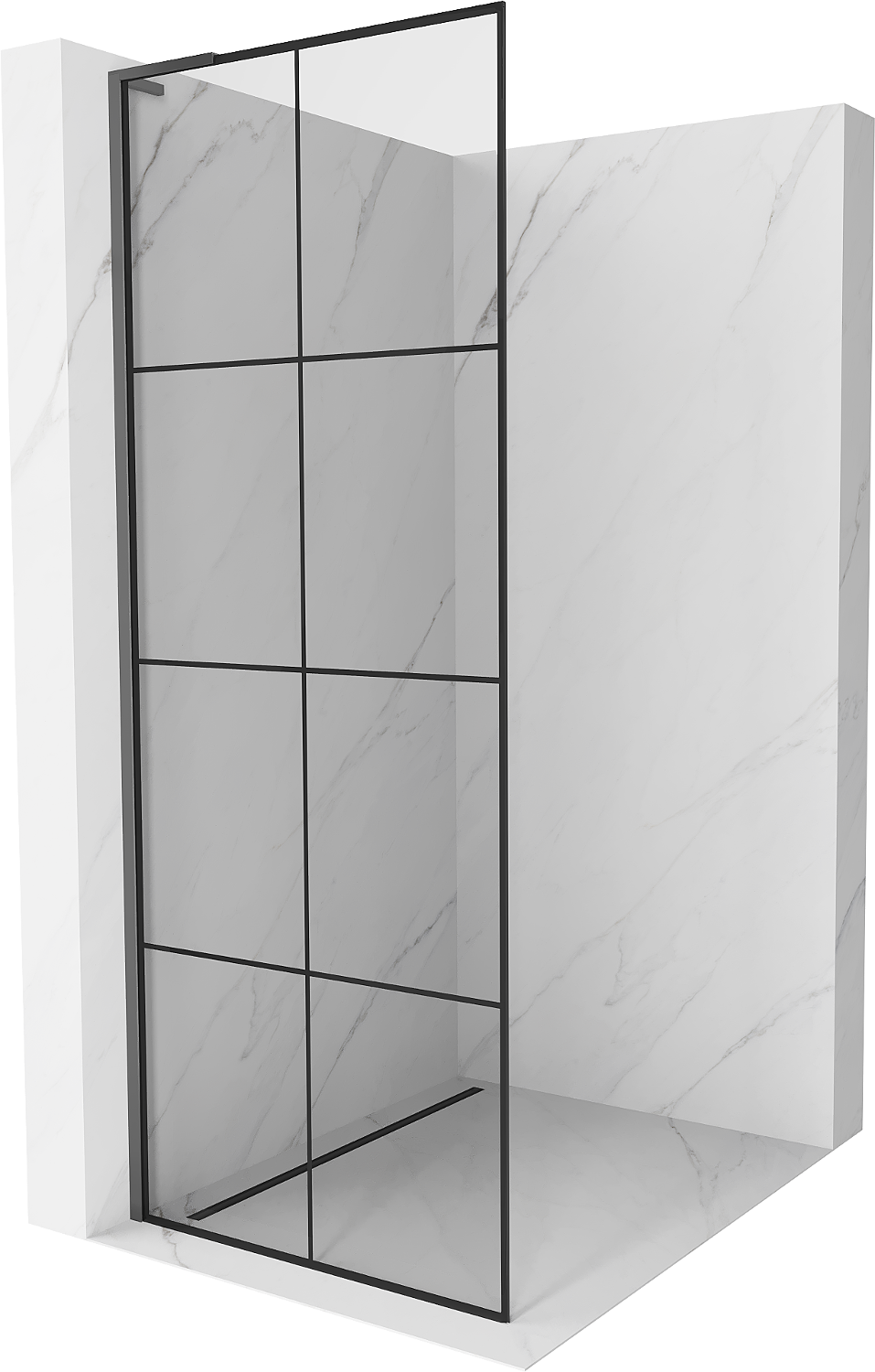 Mexen Kioto L ścianka prysznicowa Walk-in 70 x 200 cm, czarny wzór, gun metal - 800-070-103-95-77